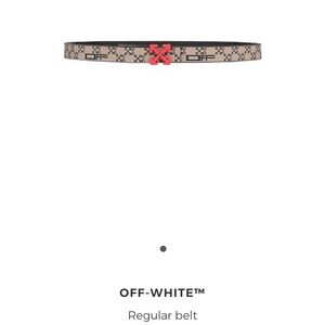 Off-White Beige and Red Belt